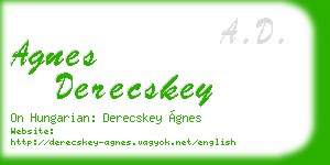agnes derecskey business card